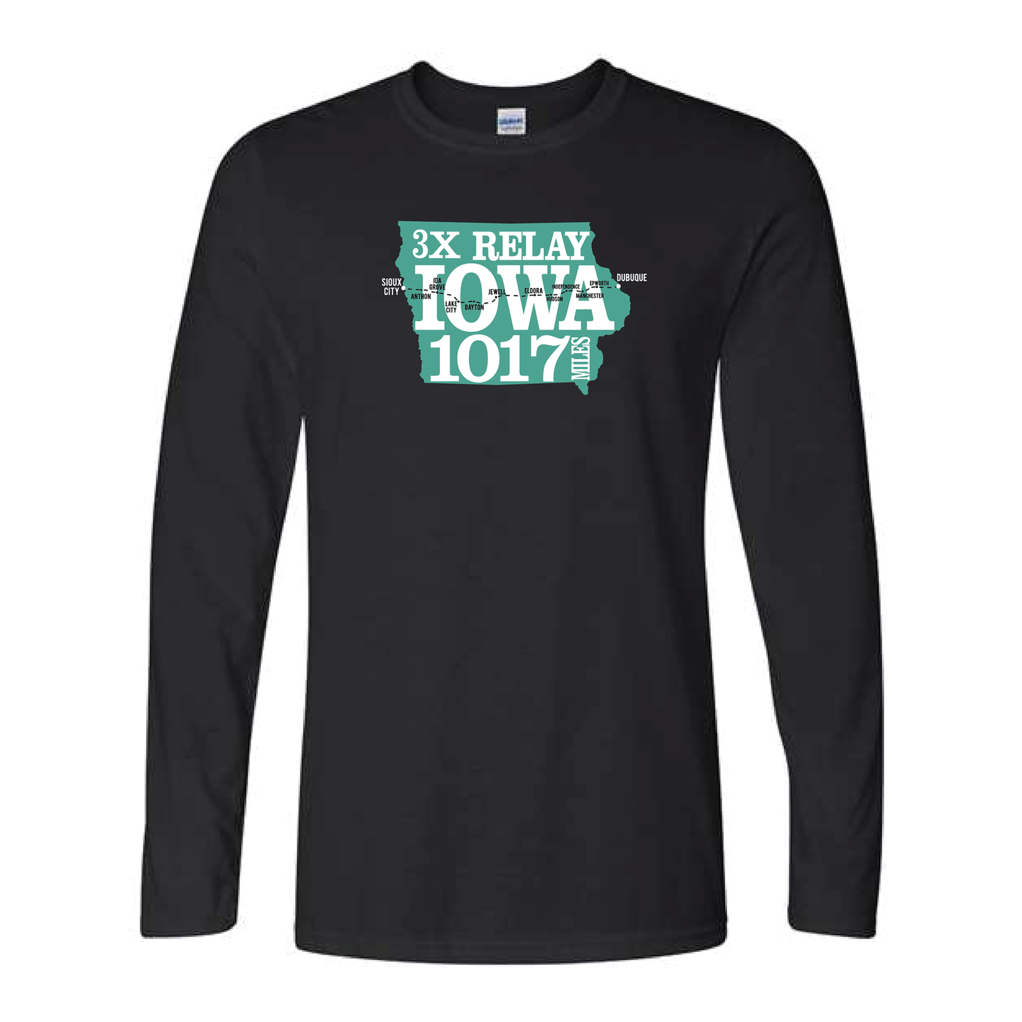 Relay Iowa 3X Runner Tee - 1017 MILES Long Sleeve BLACK T