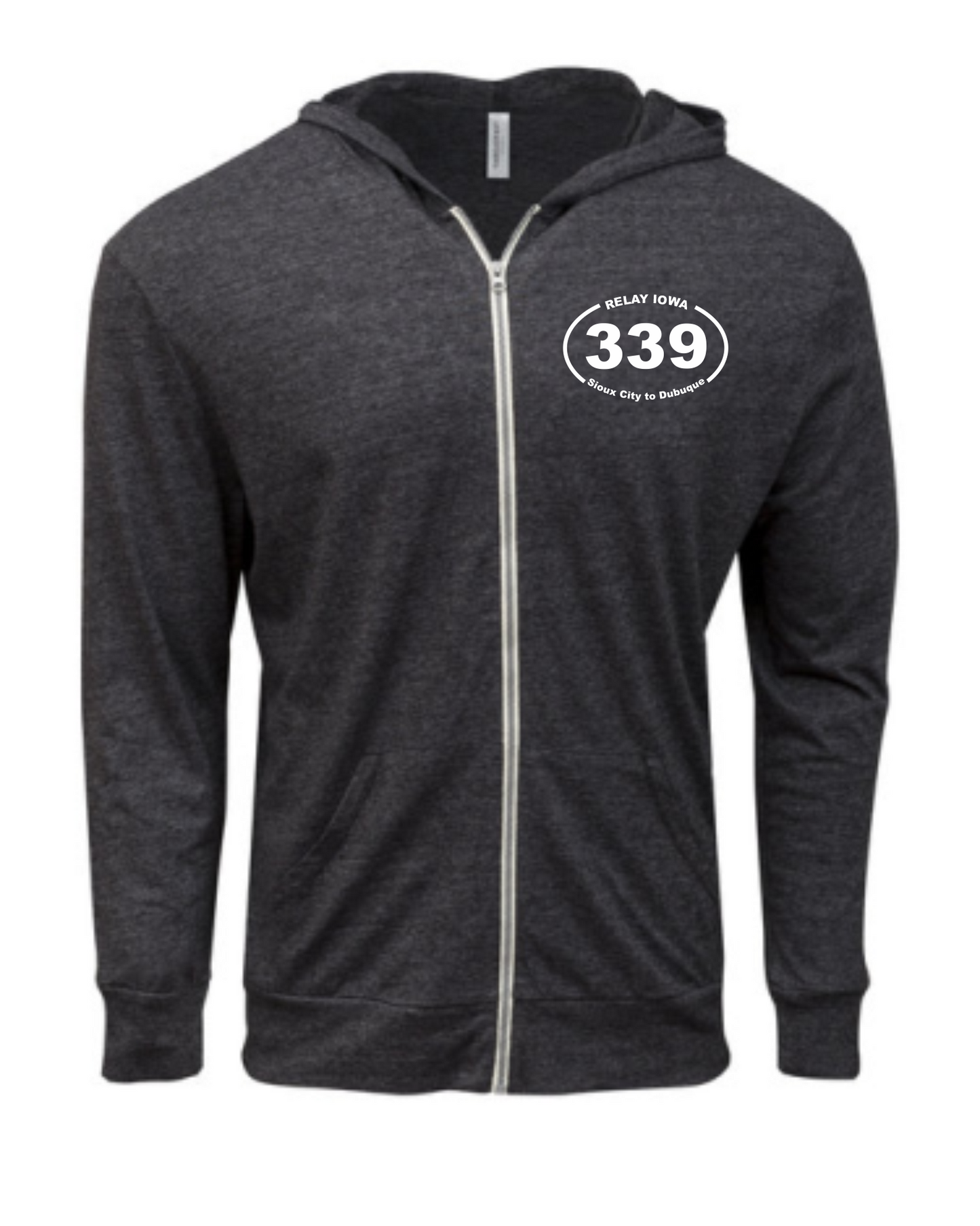 Lightweight Full Zip Hoodie - Black