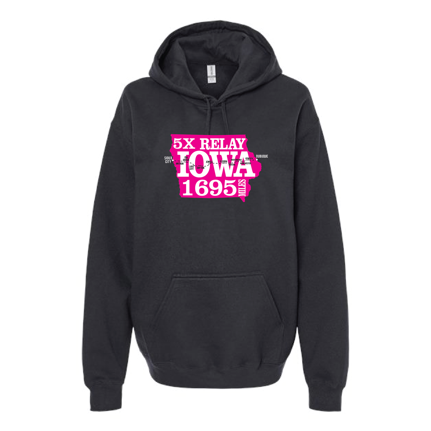 Relay Iowa 5X Runner Tee - 1695 MILES BLACK Hoodie