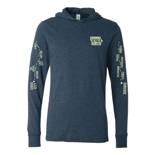 2025 Long Sleeve Hoodie Tee - Heather Navy