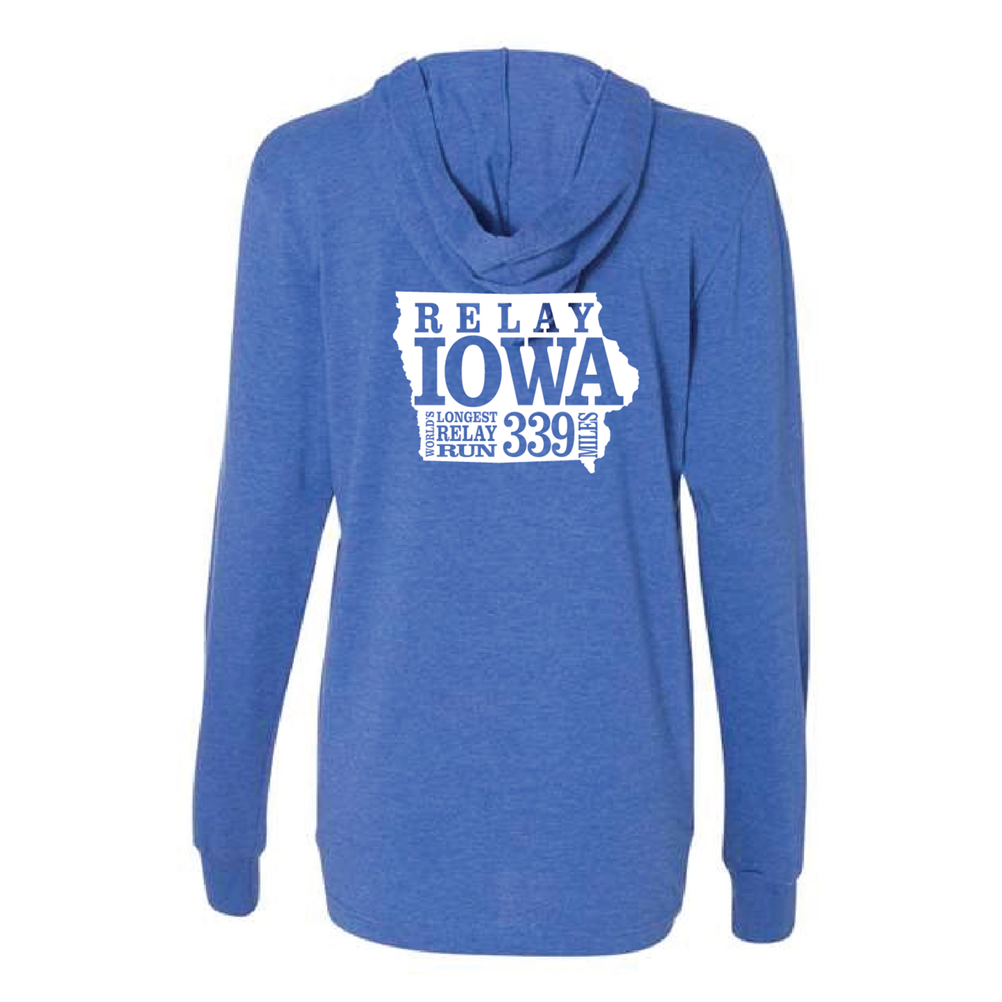 Long Sleeve Hoodie Tee - Heather True Royal