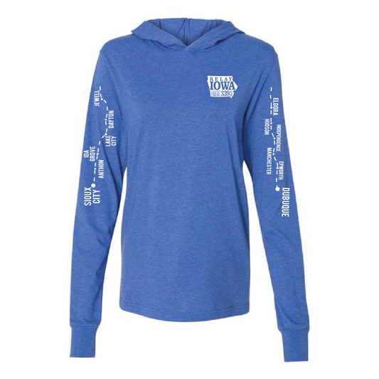 Long Sleeve Hoodie Tee - Heather True Royal