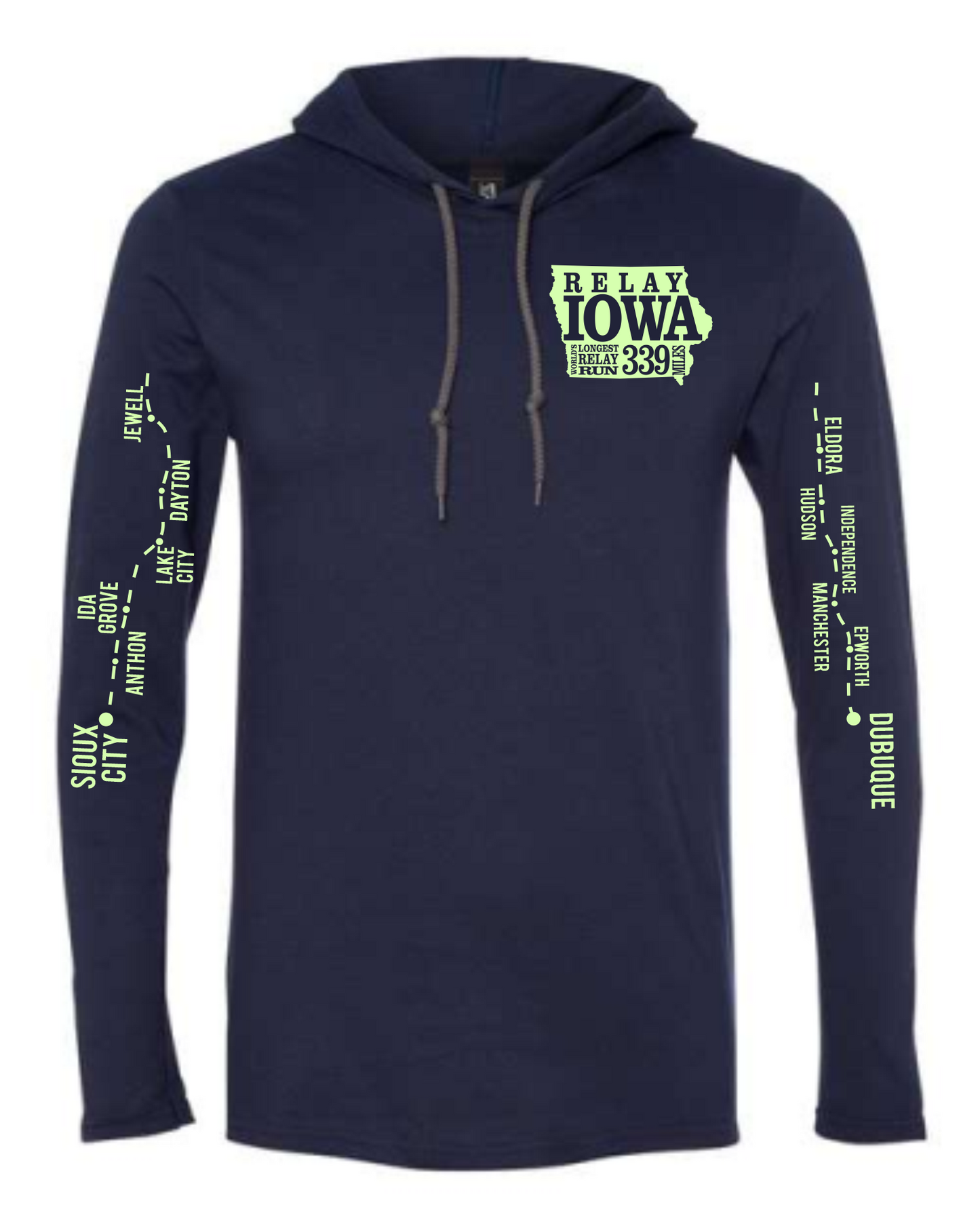 2025 Long Sleeve Hoodie Tee - Navy
