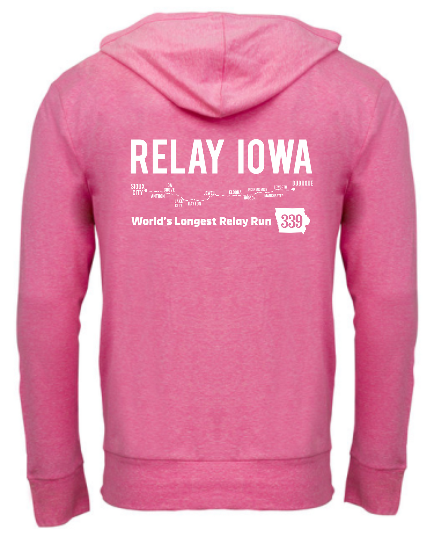 Lightweight Full Zip Hoodie - Pink