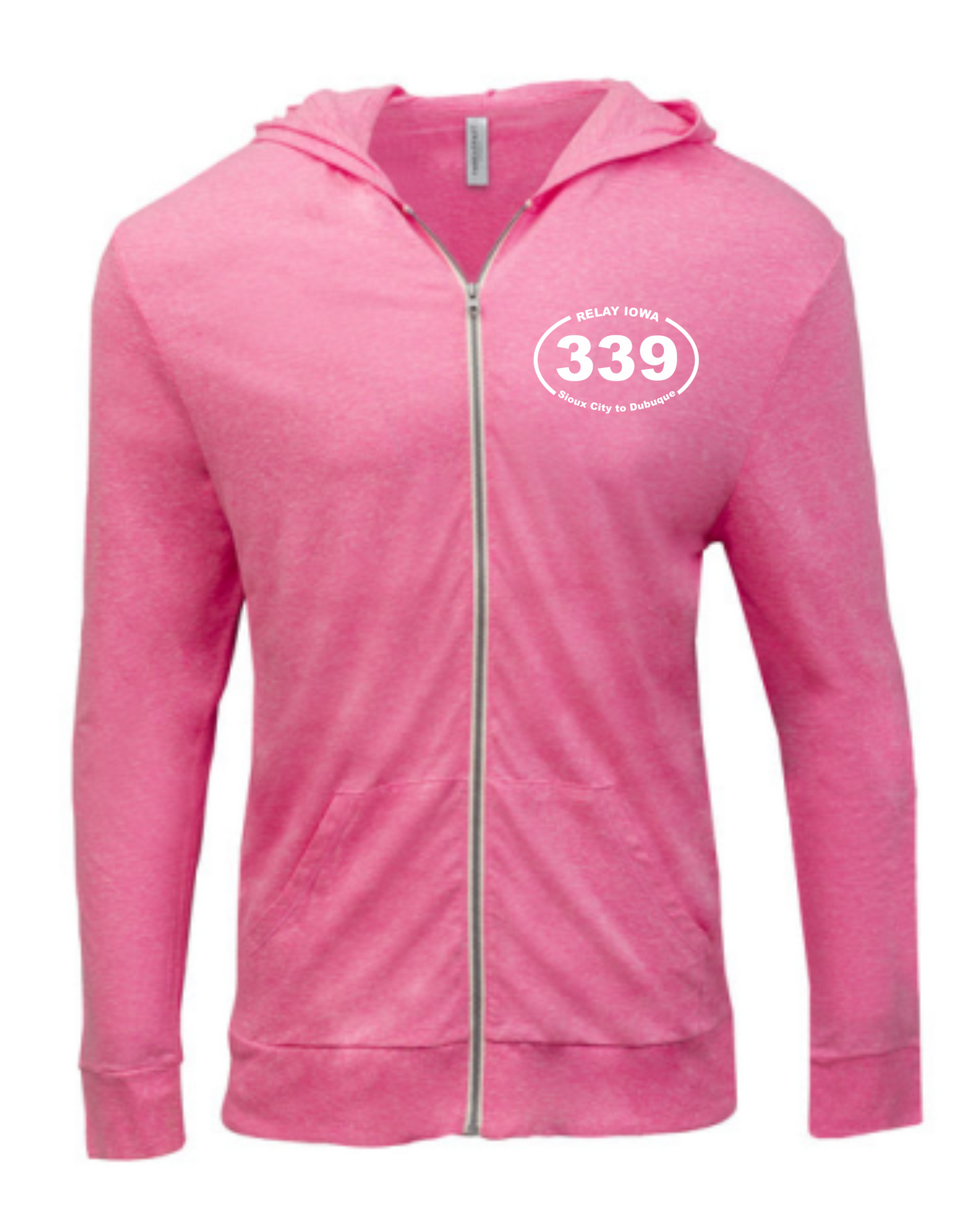 Lightweight Full Zip Hoodie - Pink