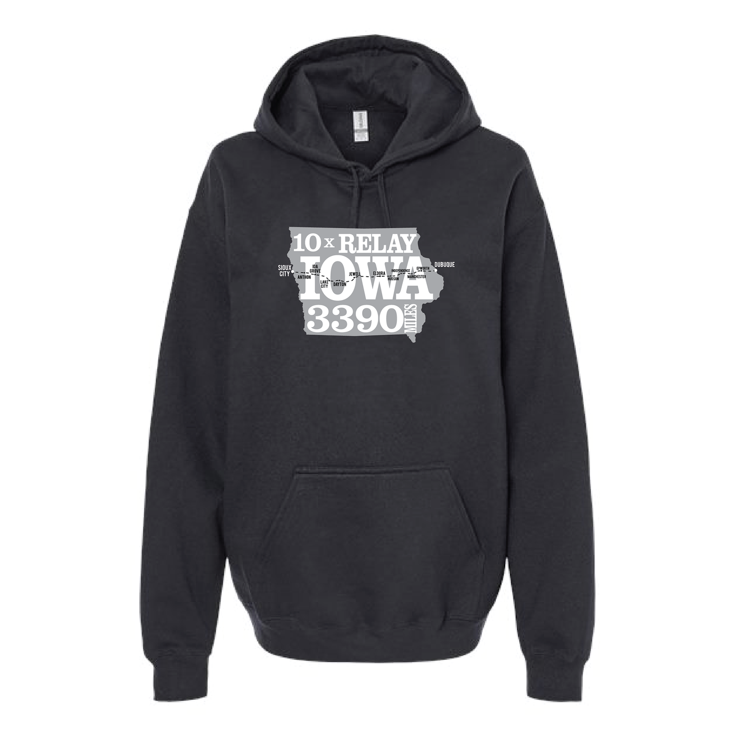Relay Iowa 10X Runner Tee - 3339 MILES BLACK Hoodie